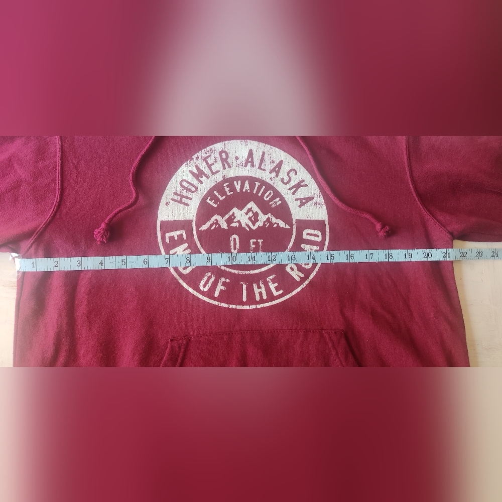 Homer Alaska Women's Burgundy Hoodie - Picture 6 of 8